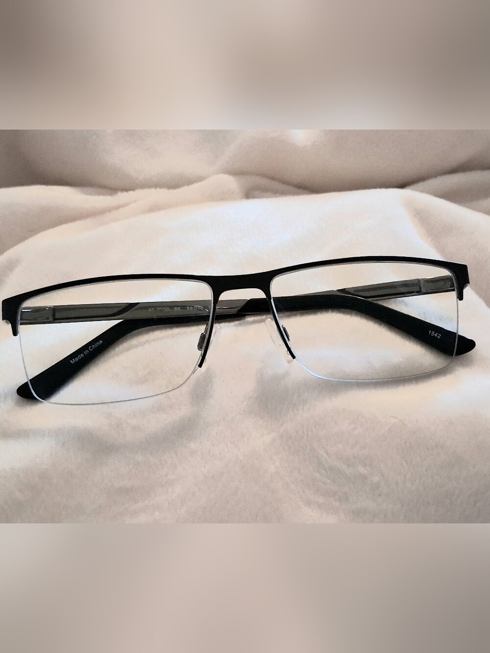 Sleek Semi-Rimless Black Eyeglasses